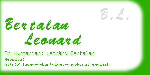 bertalan leonard business card